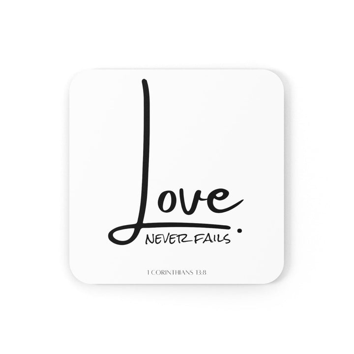 Handcrafted Square Coaster Set of 4 - Love Never Fails - Decorative | Coasters