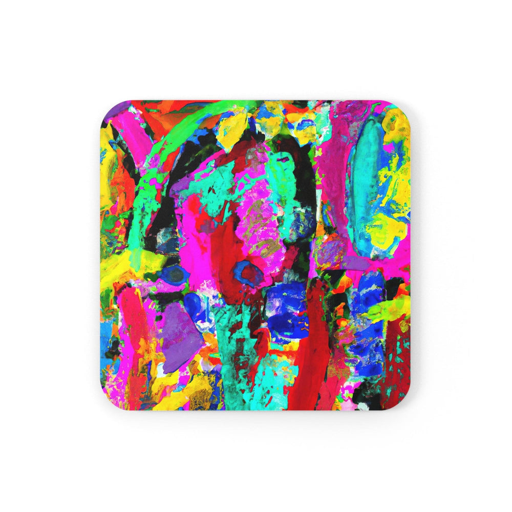 Handcrafted Square Coaster Set of 4 - Multicolor Abstract Pattern - Decorative