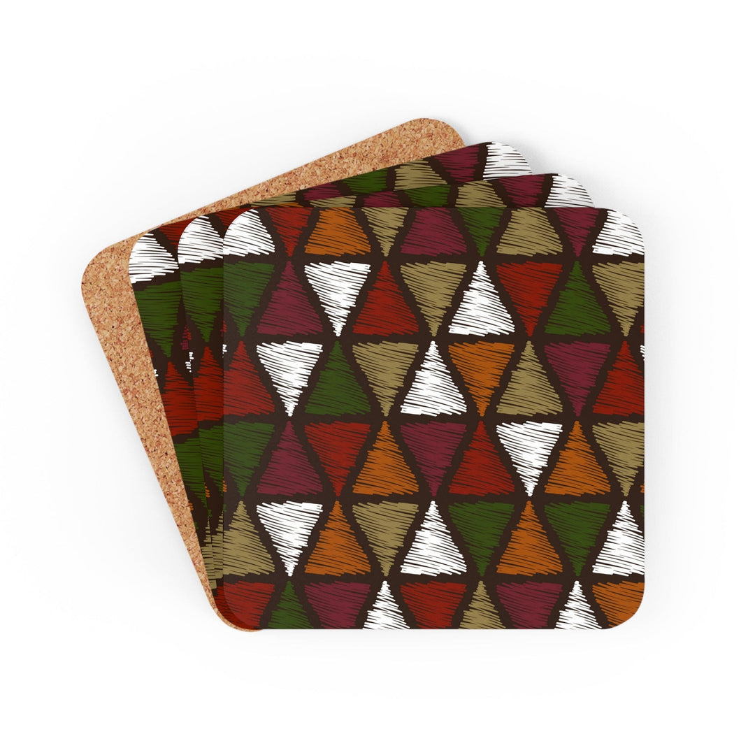 Handcrafted Square Coaster Set Of 4 For Drinks And Cups Multicolor Tribal