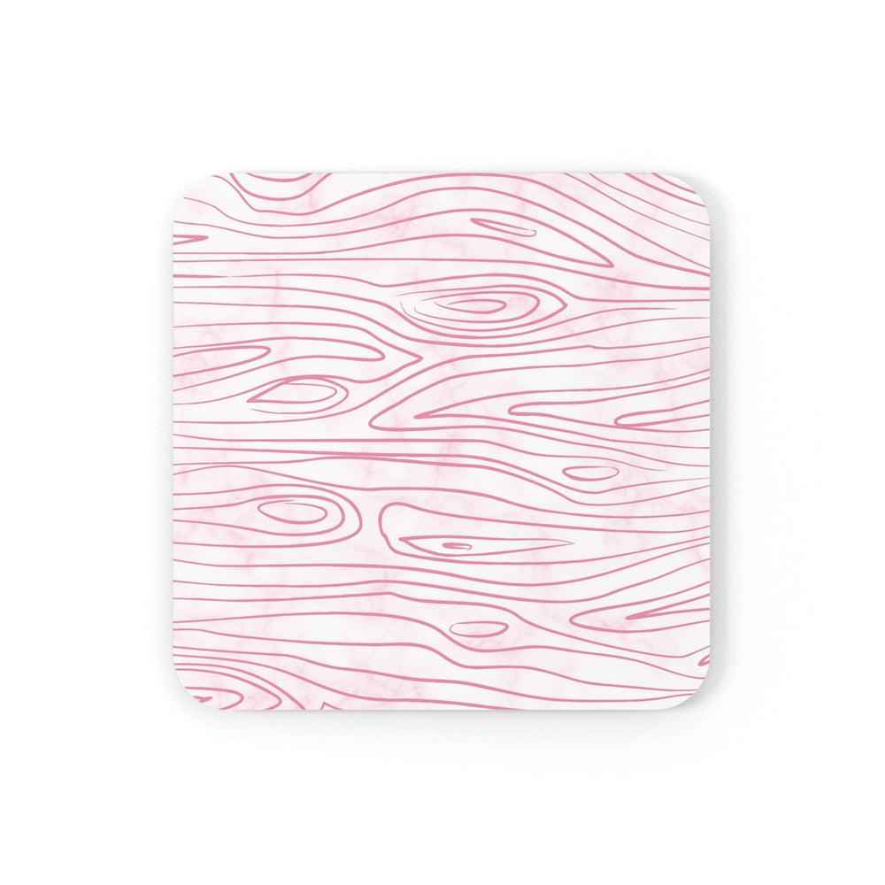 Handcrafted Square Coaster Set of 4 - Pink Line Art Sketch Print - Decorative