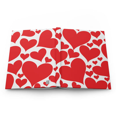 Hardcover Journal - Lined Notebook / Love Red Hearts - Stationery | Journals