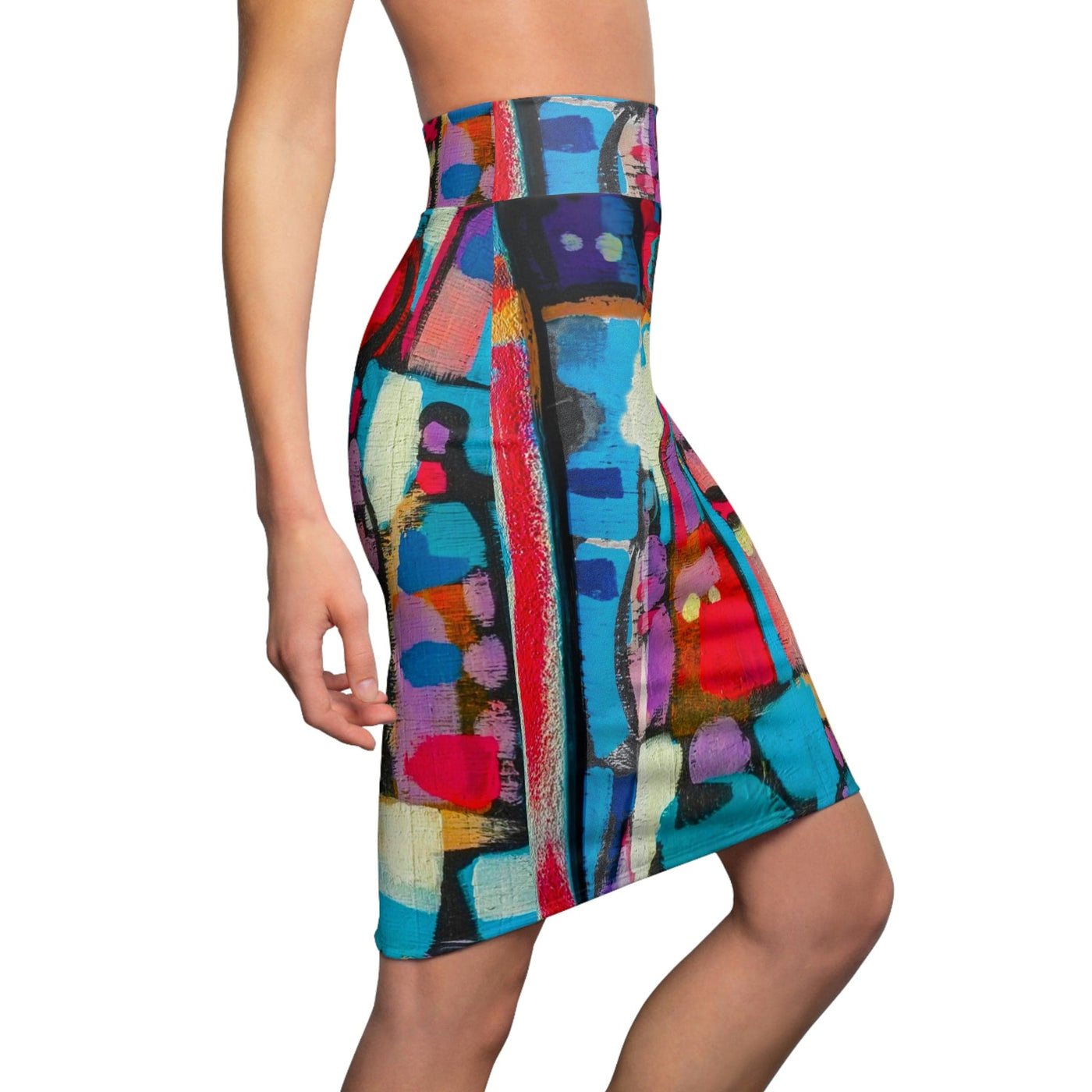 High Waist Womens Pencil Skirt - Contour Stretch Sutileza Smooth Colorful