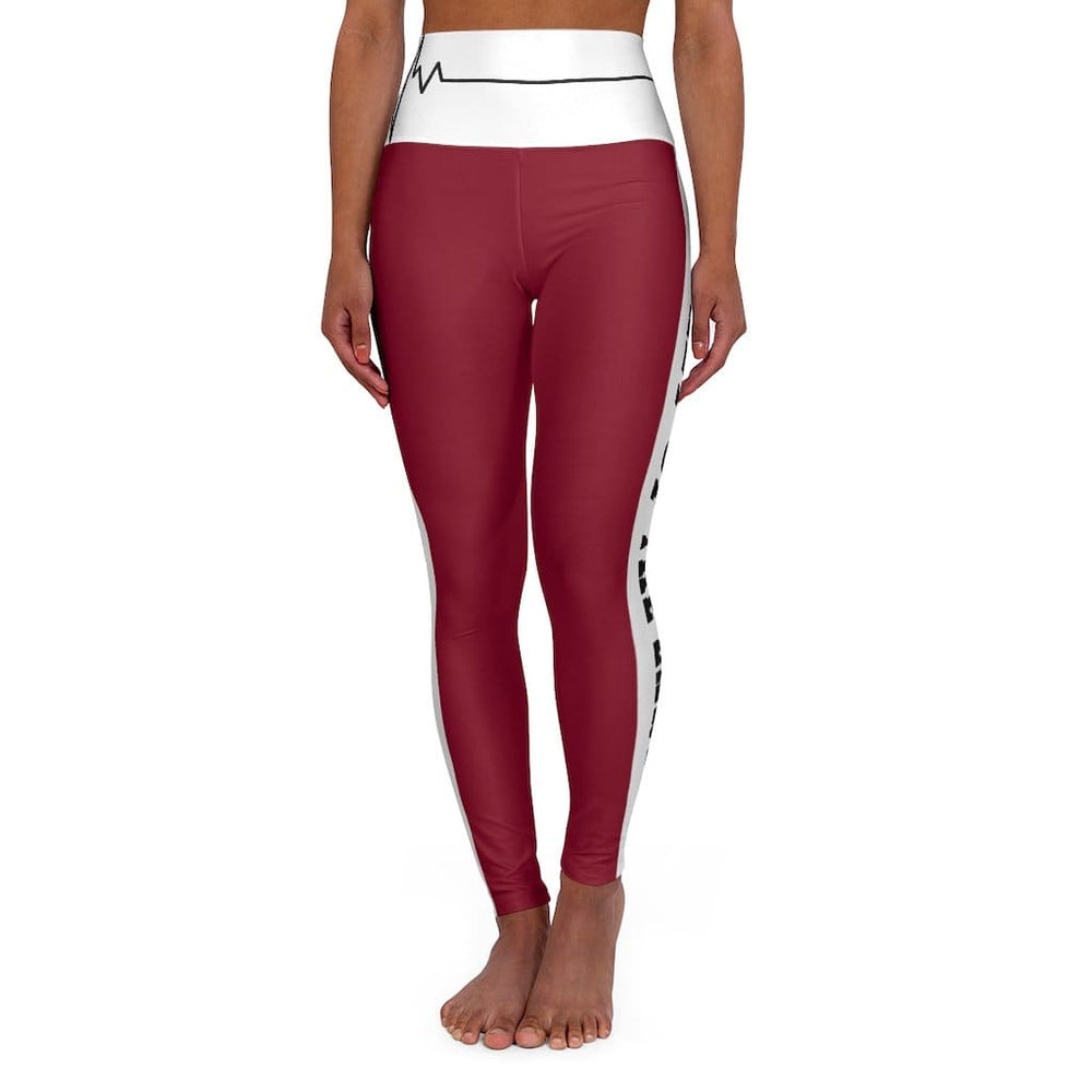 High Waisted Yoga Leggings Burgundy Salt of the Earth Matthew 5:13 Beating