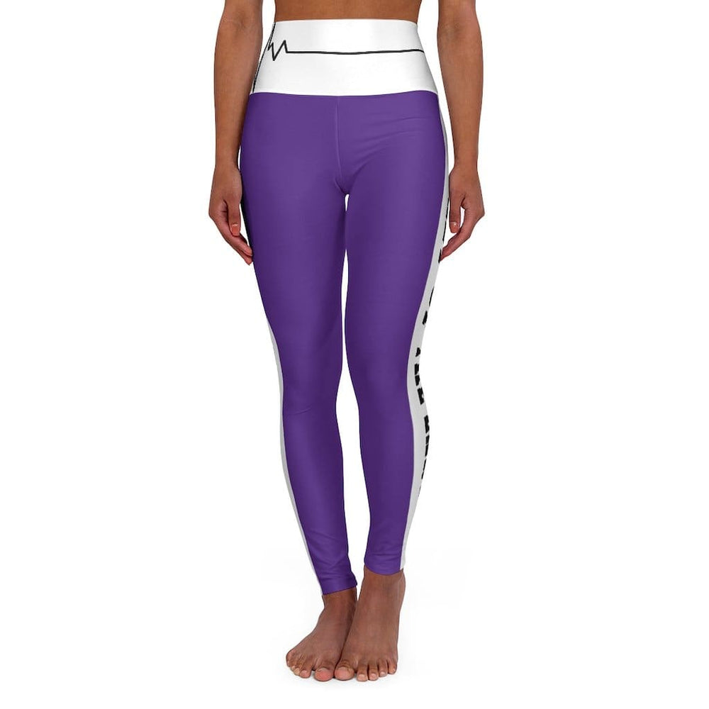 High Waisted Yoga Leggings Dark Purple Salt of the Earth Matthew 5:13 Beating