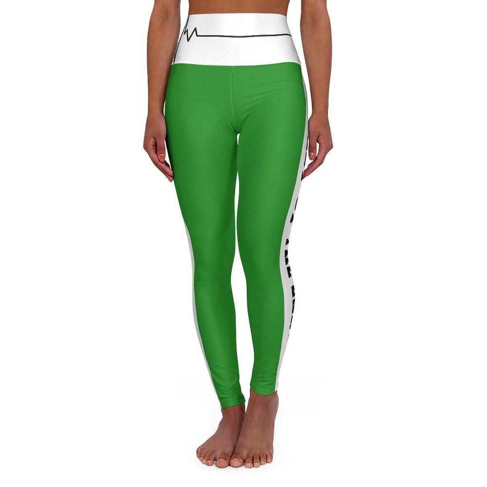 High Waisted Yoga Leggings Forest Green Salt of the Earth Matthew 5:13 Beating