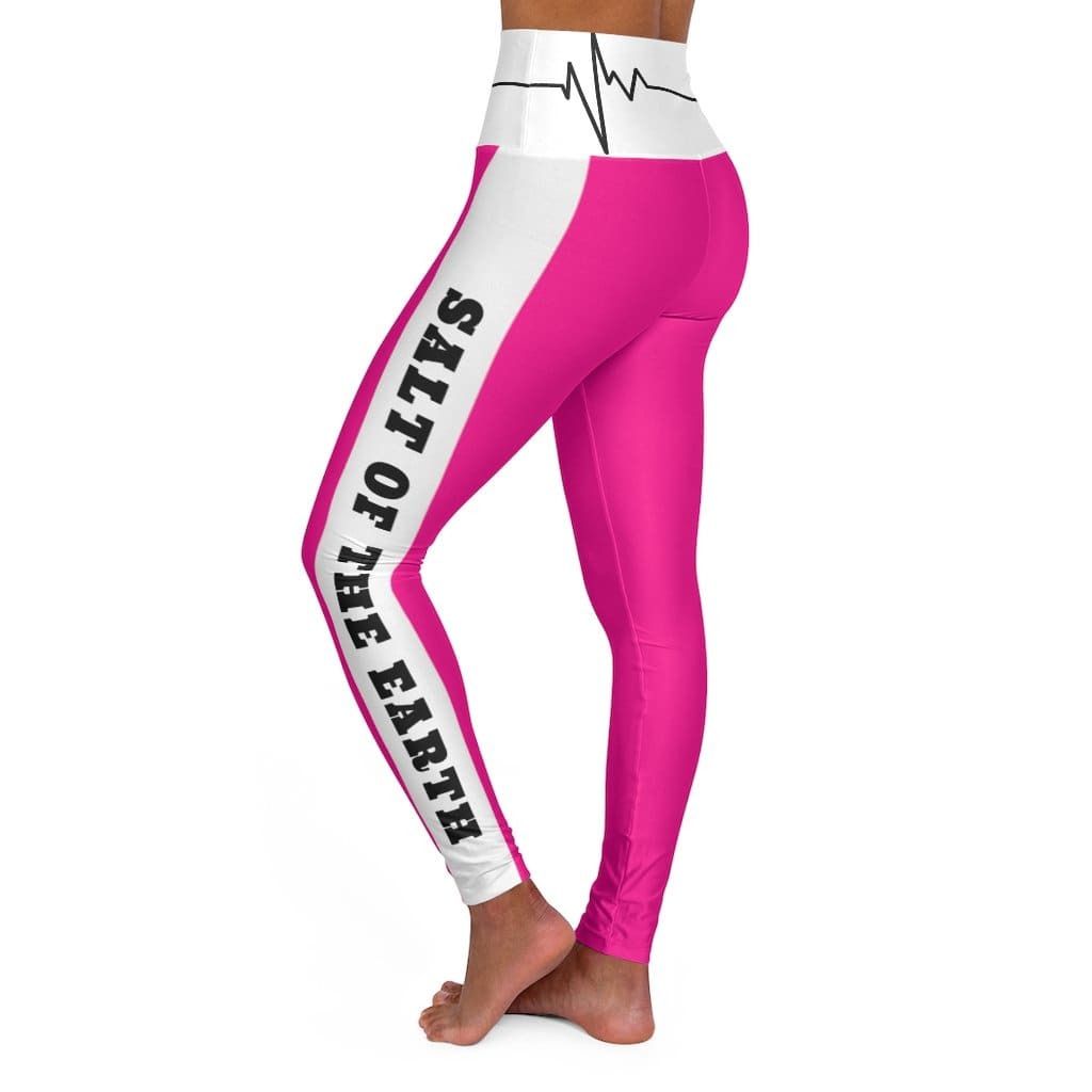 High Waisted Yoga Leggings Hot Pink Style Salt of the Earth Matthew 5:13