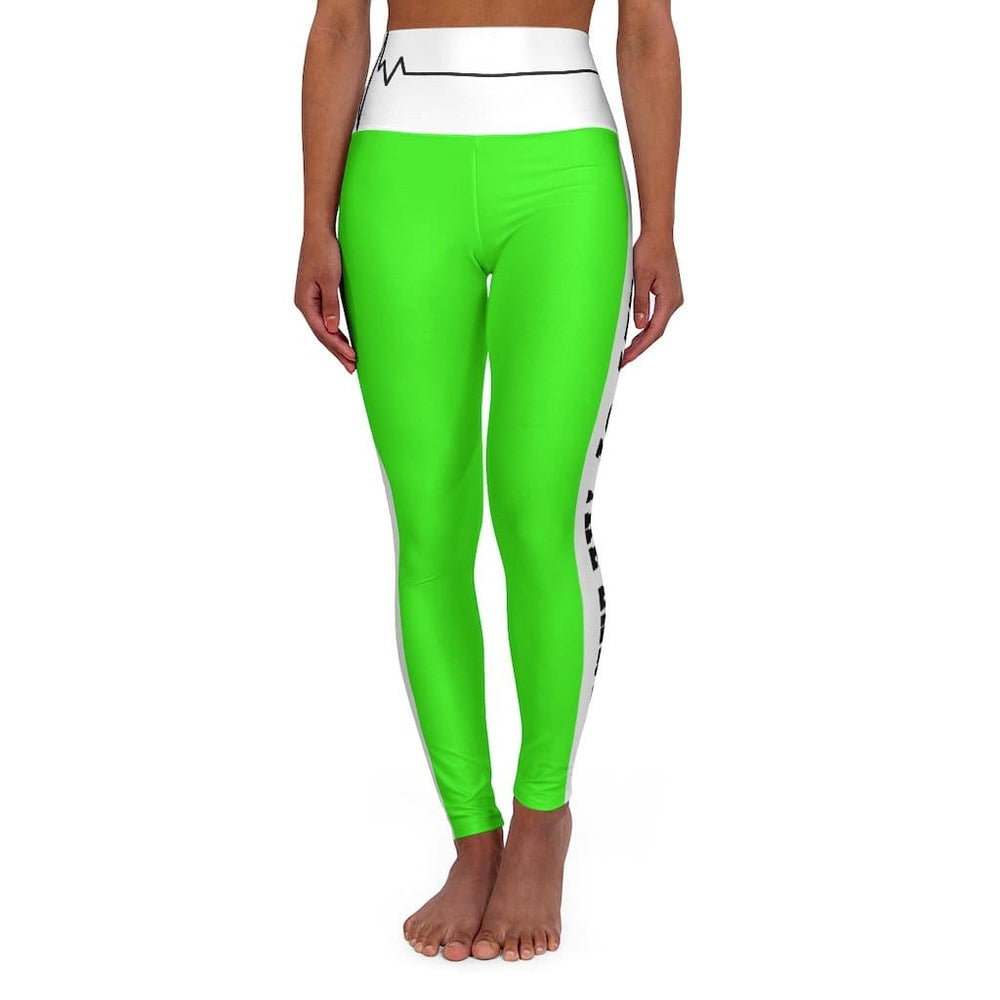 High Waisted Yoga Leggings Neon Green Salt of the Earth Matthew 5:13 Beating