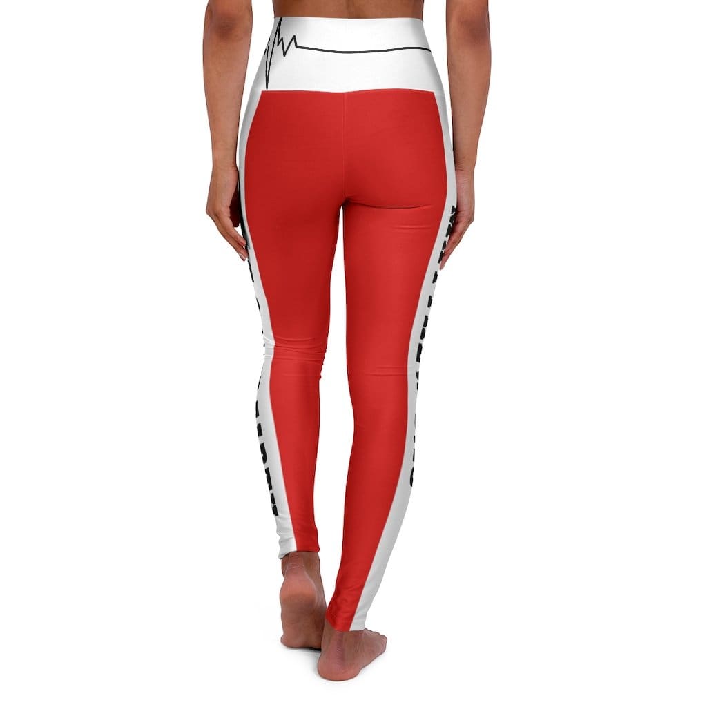 High Waisted Yoga Leggings Red Salt of the Earth Matthew 5:13 Beating Heart