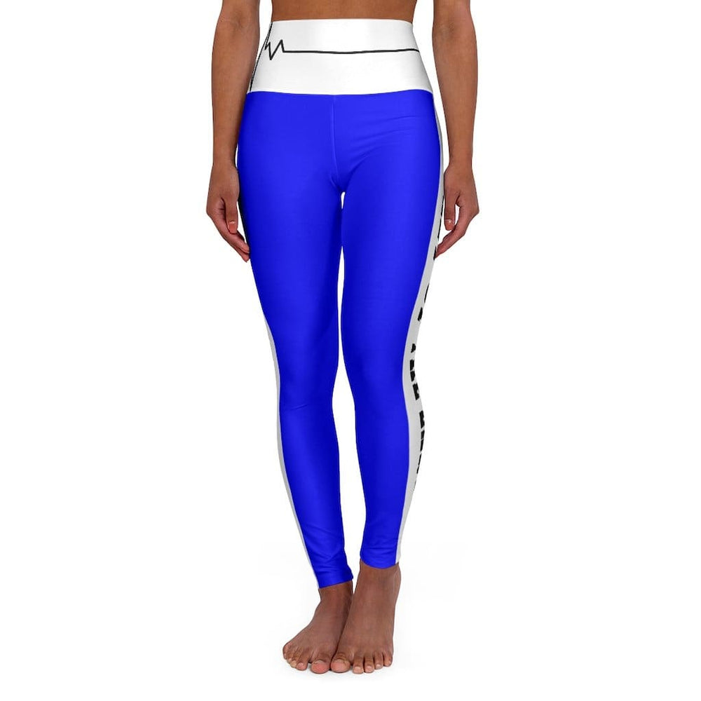 High Waisted Yoga Leggings - Royal Blue Salt of the Earth Matthew 5:13 Beating