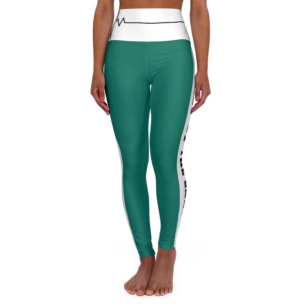 High Waisted Yoga Leggings Teal Green Salt of the Earth Matthew 5:13 Beating