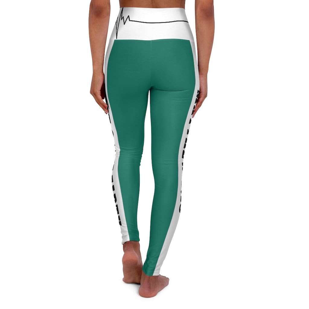 High Waisted Yoga Leggings Teal Green Salt of the Earth Matthew 5:13 Beating