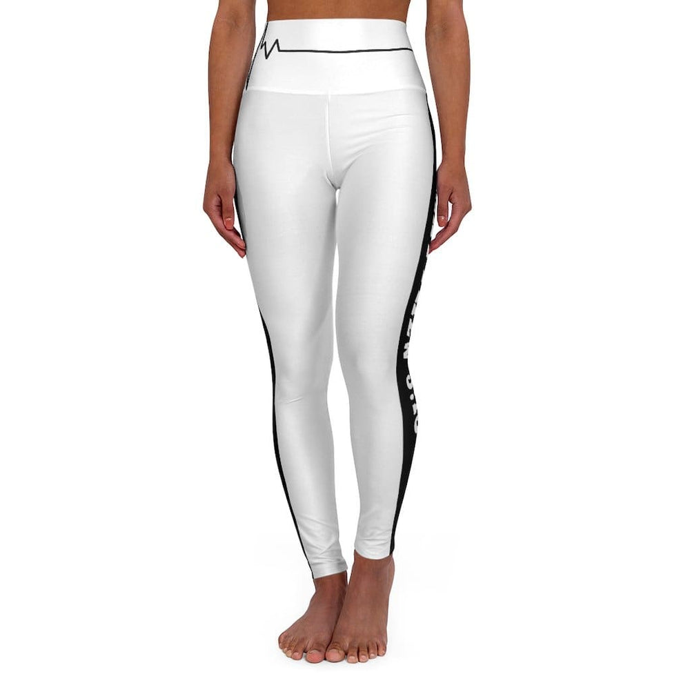 High Waisted Yoga Leggings White and Black Salt of the Earth Matthew 5:13