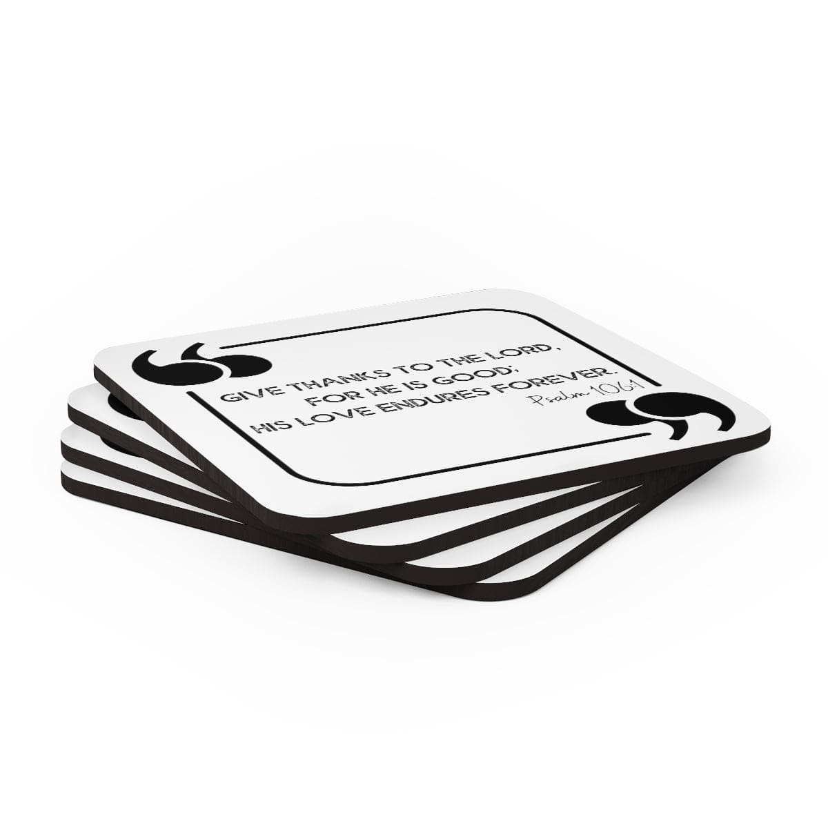 Home Decor Coaster Set - 4 Piece Home/office Give Thanks To The Lord Christian