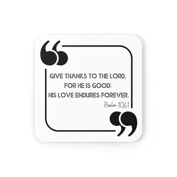 Home Decor Coaster Set - 4 Piece Home/office Give Thanks to the Lord Christian