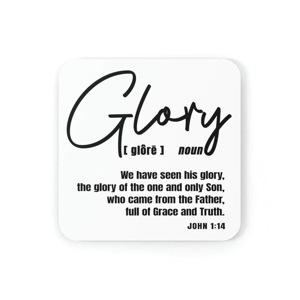 Home Decor Coaster Set - 4 Piece Home/office Glory Christian Inspiration Black