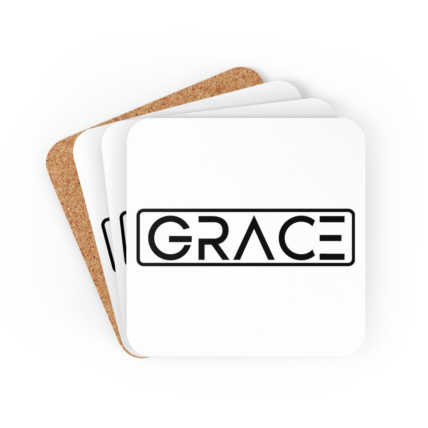 Home Decor Coaster Set - 4 Piece Home/office Grace Christian Inspiration Word