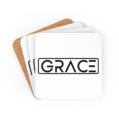 Home Decor Coaster Set - 4 Piece Home/office Grace Christian Inspiration Word