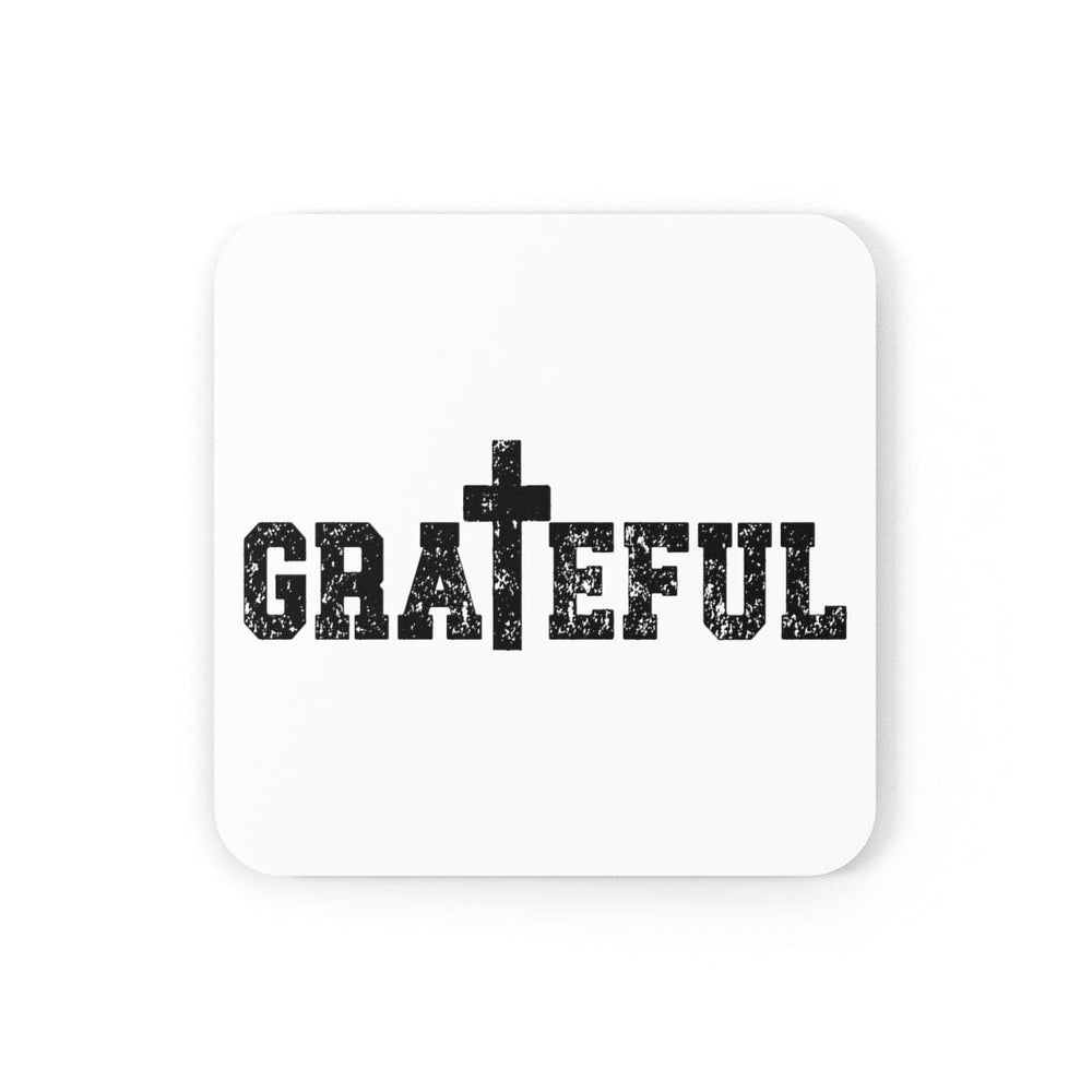 Home Decor Coaster Set - 4 Piece Home/office Grateful Christian Inspiration