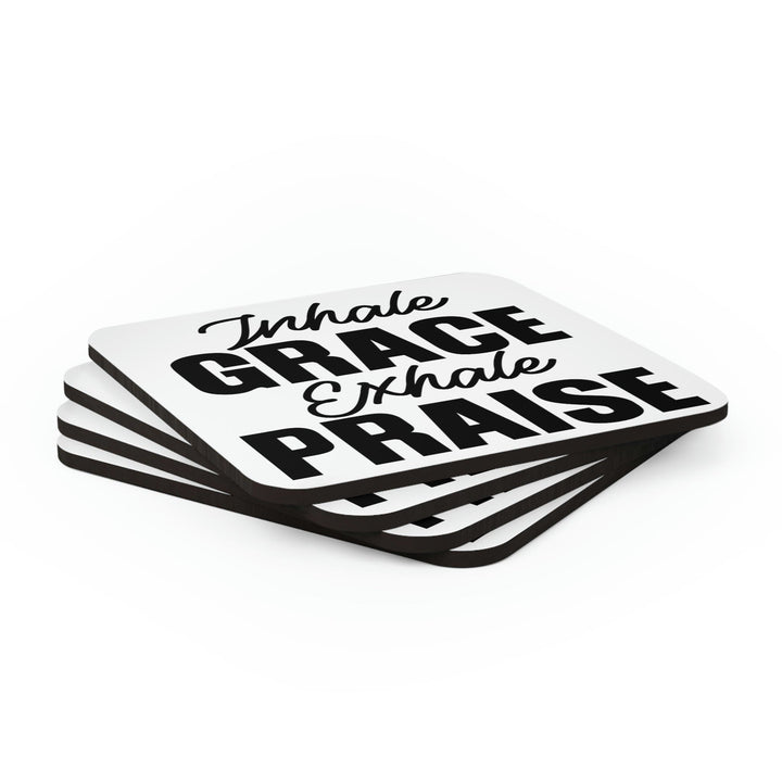 Home Decor Coaster Set - 4 Piece Home/office Inhale Grace Exhale Praise