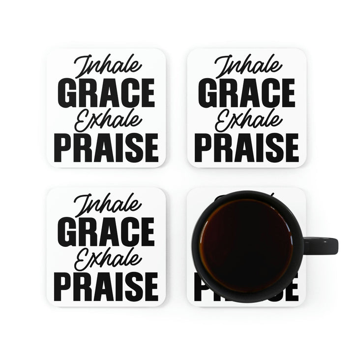 Home Decor Coaster Set - 4 Piece Home/office Inhale Grace Exhale Praise