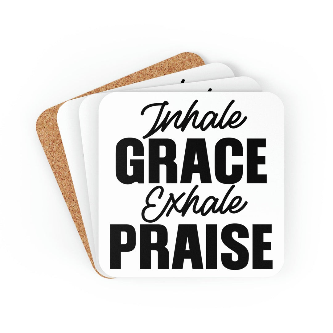 Home Decor Coaster Set - 4 Piece Home/office Inhale Grace Exhale Praise