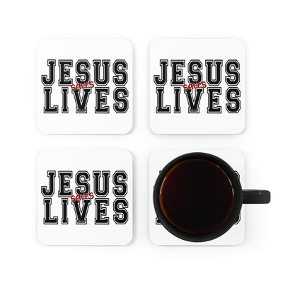 Home Decor Coaster Set - 4 Piece Home/office Jesus Saves Lives Christian