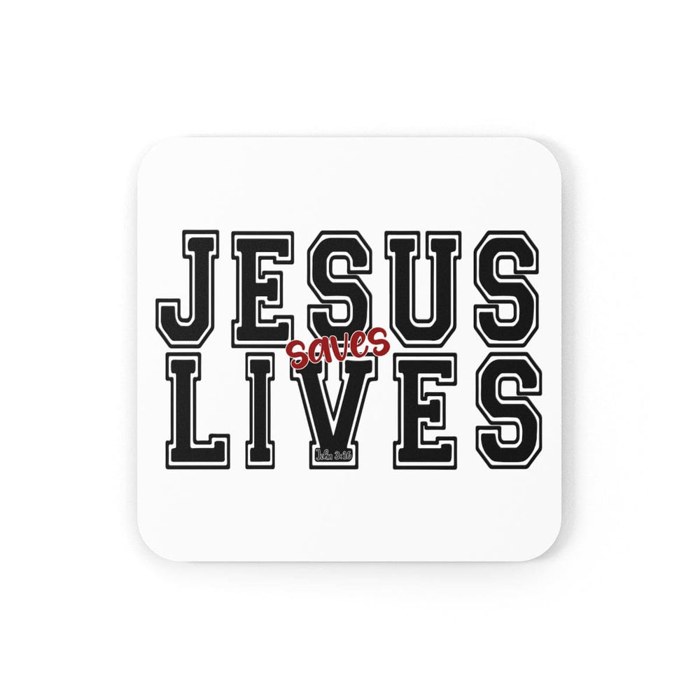 Home Decor Coaster Set - 4 Piece Home/office Jesus Saves Lives Christian