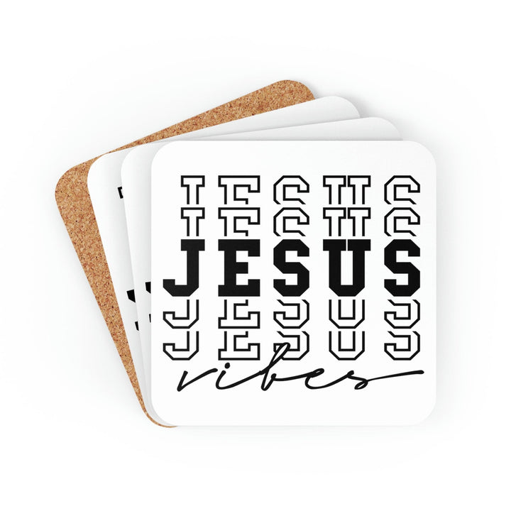 Home Decor Coaster Set - 4 Piece Home/office Jesus Vibes Christian Inspiration