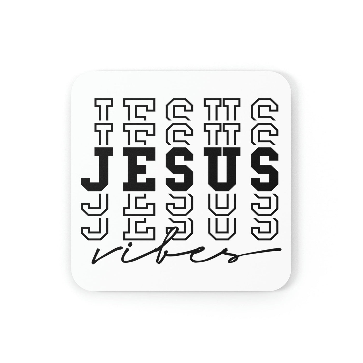Home Decor Coaster Set - 4 Piece Home/office Jesus Vibes Christian Inspiration