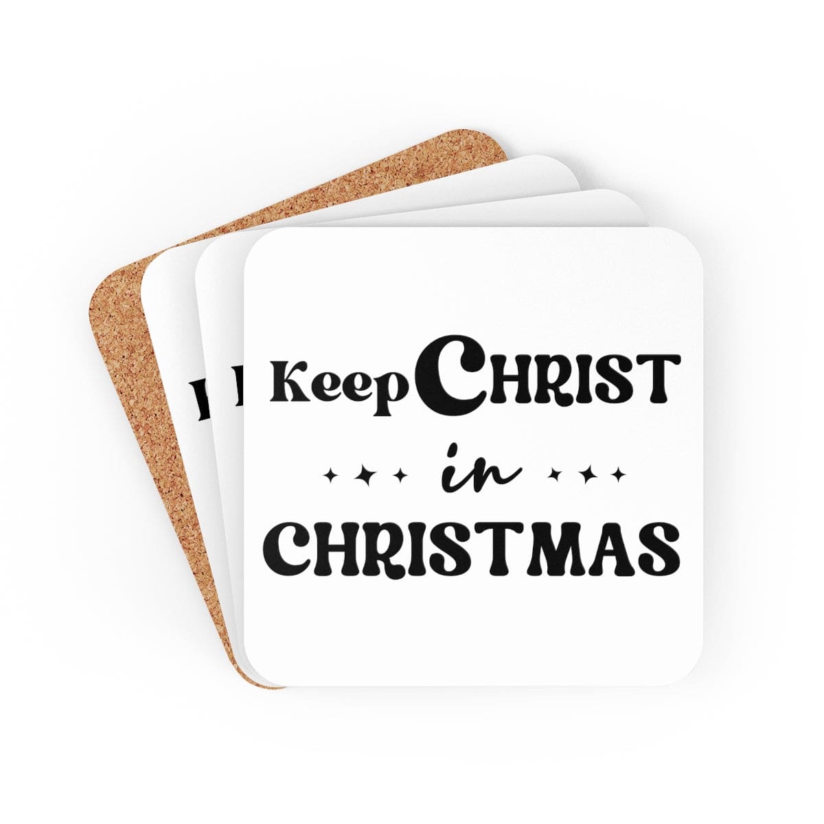 Home Decor Coaster Set - 4 Piece Home/office Keep Christ In Christmas Christian