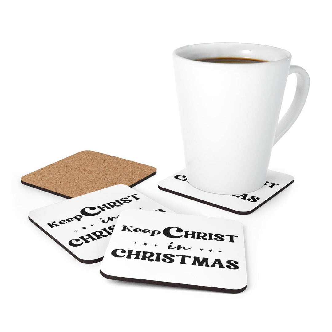 Home Decor Coaster Set - 4 Piece Home/office Keep Christ in Christmas Christian