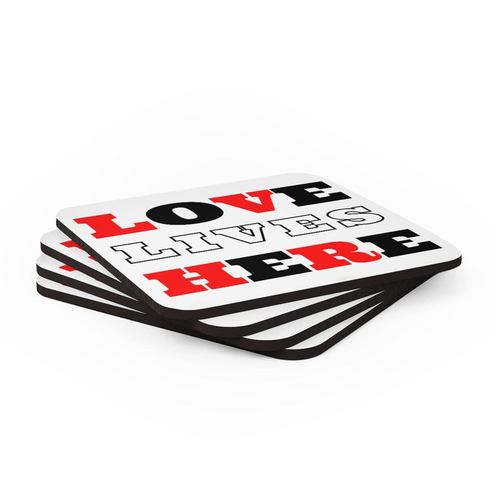 Home Decor Coaster Set - 4 Piece Home/office Love Lives Here Christian