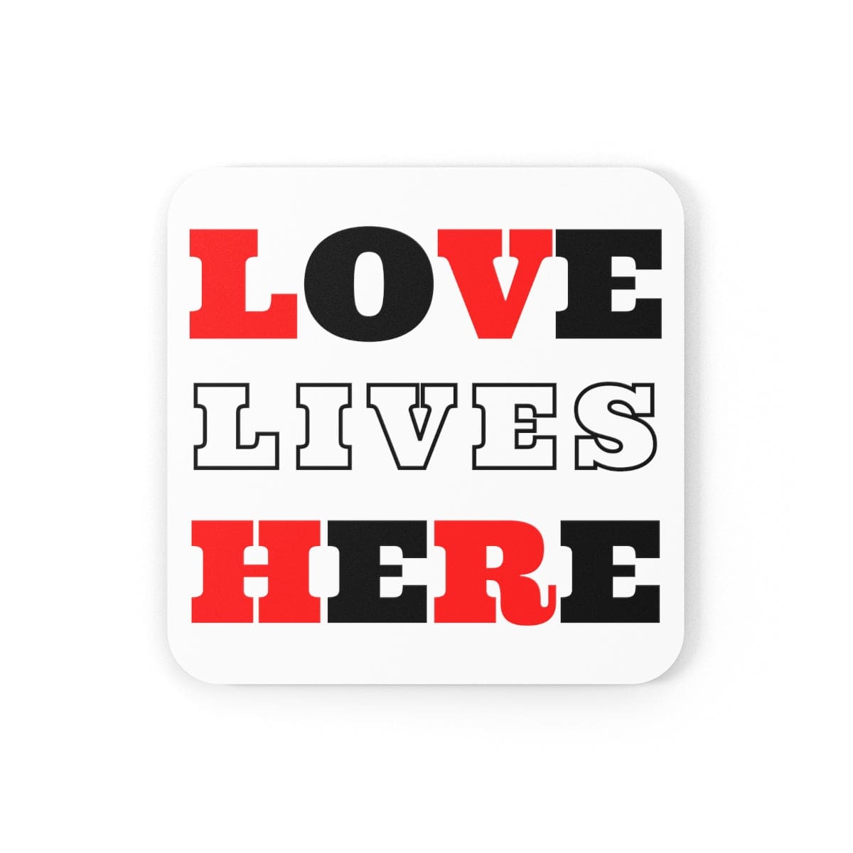 Home Decor Coaster Set - 4 Piece Home/office Love Lives Here Christian