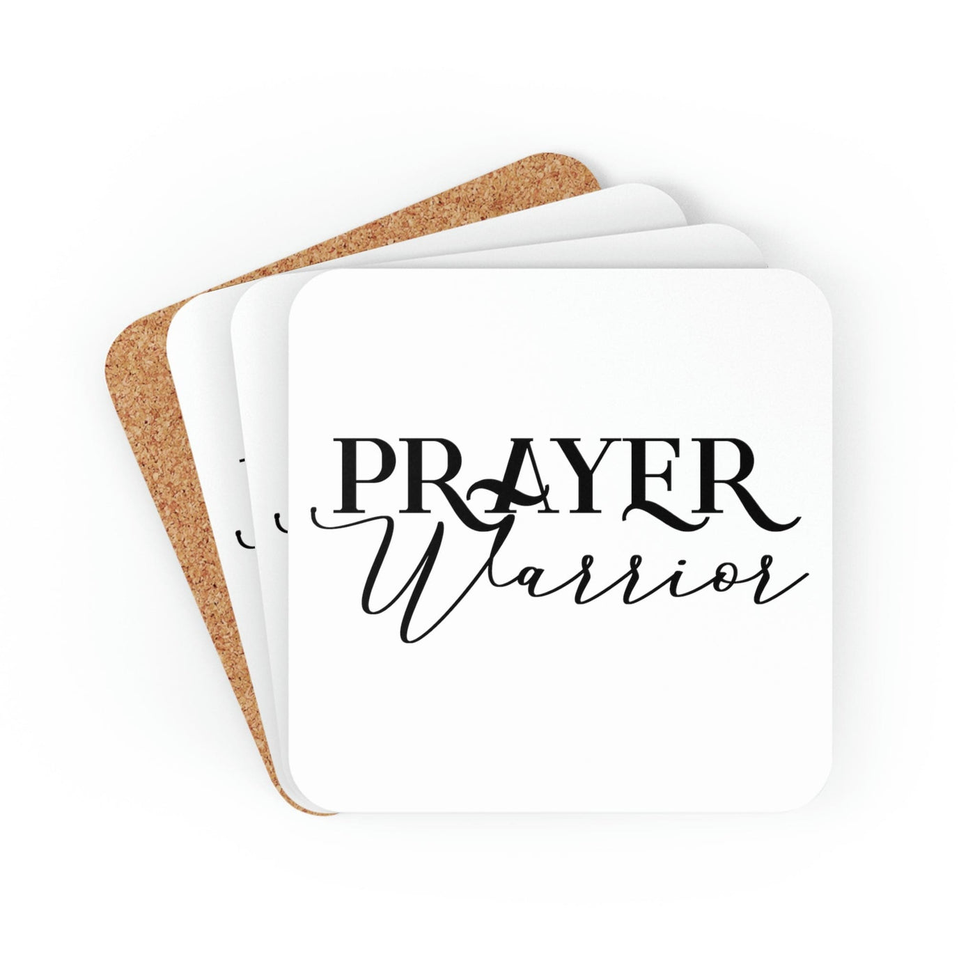 Home Decor Coaster Set - 4 Piece Home/office Prayer Warrior Christian