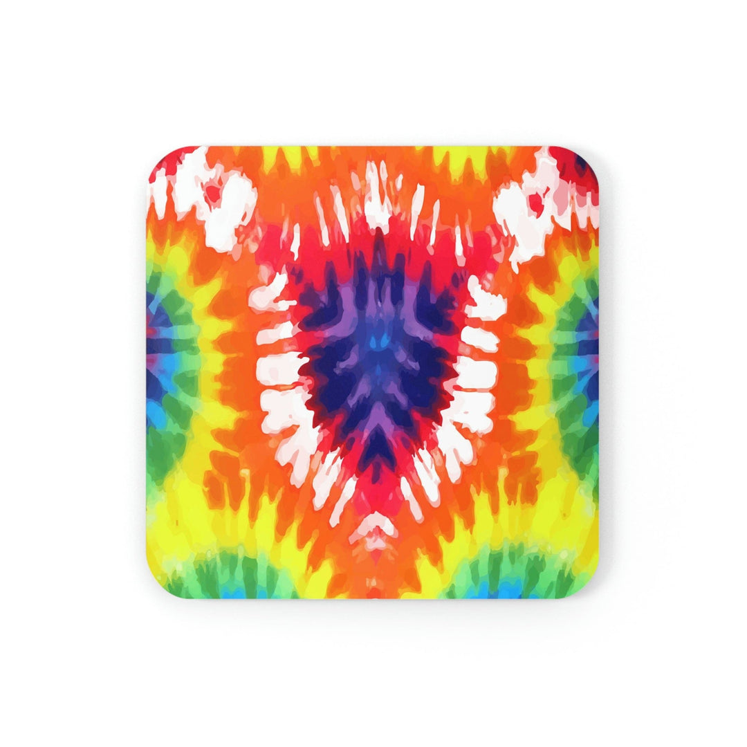 Home Decor Coaster Set - 4 Piece Home/office Psychedelic Rainbow Tie Dye