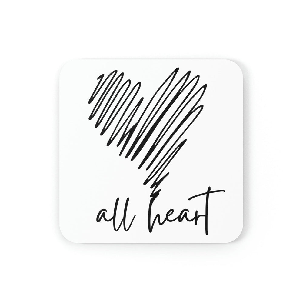 Home Decor Coaster Set - 4 Piece Home/office Say it Soul All Heart Black Line