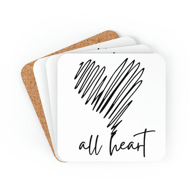 Home Decor Coaster Set - 4 Piece Home/office Say It Soul All Heart Black Line