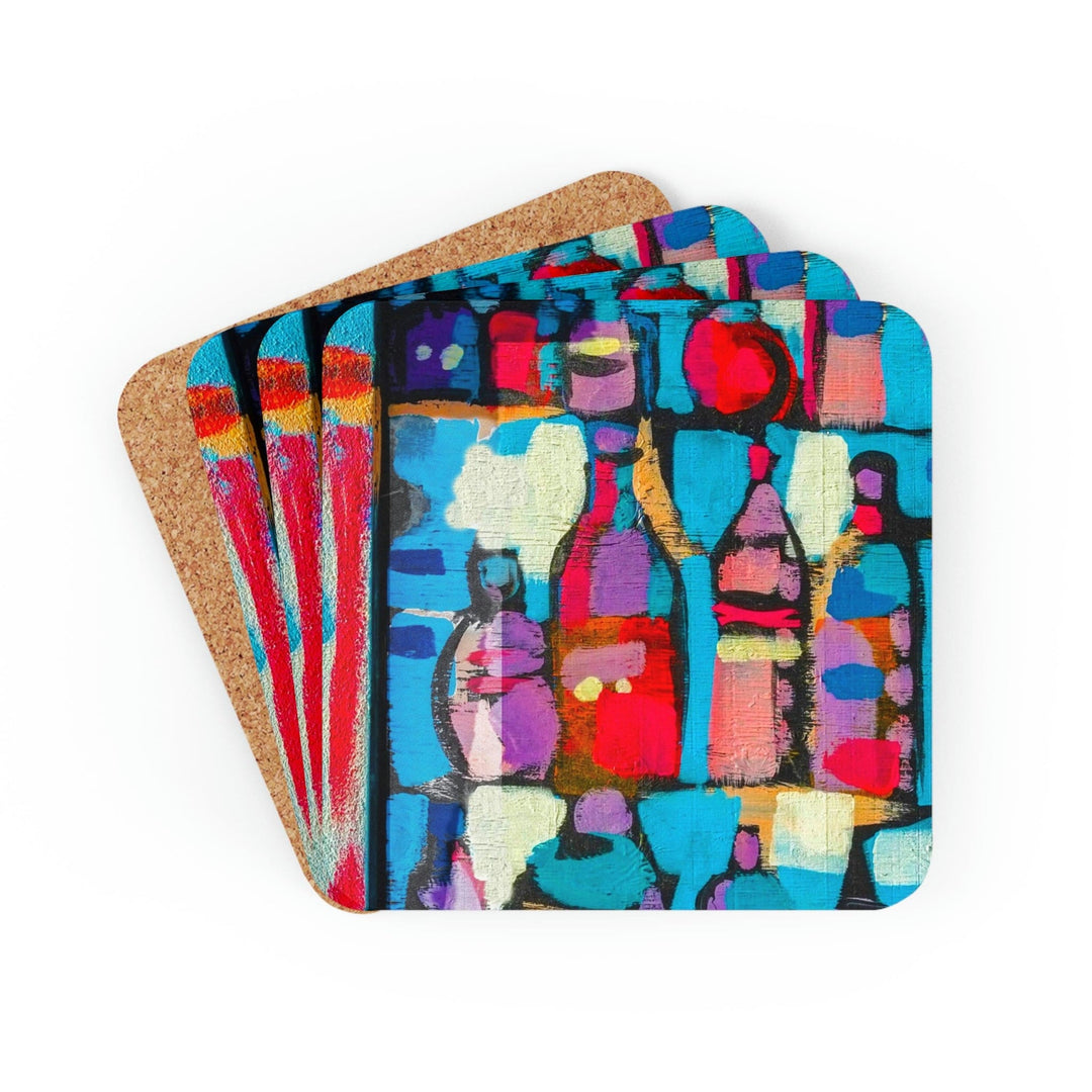 Home Decor Coaster Set - 4 Piece Home/office Sutileza Smooth Colorful Abstract