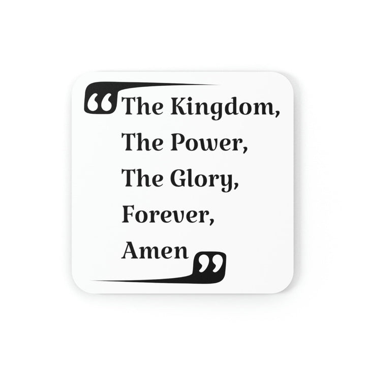 Home Decor Coaster Set - 4 Piece Home/office The Kingdom The Power The Glory