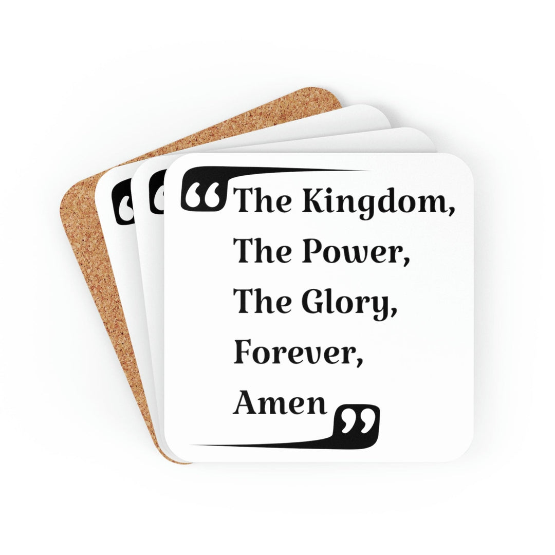 Home Decor Coaster Set - 4 Piece Home/office The Kingdom The Power The Glory