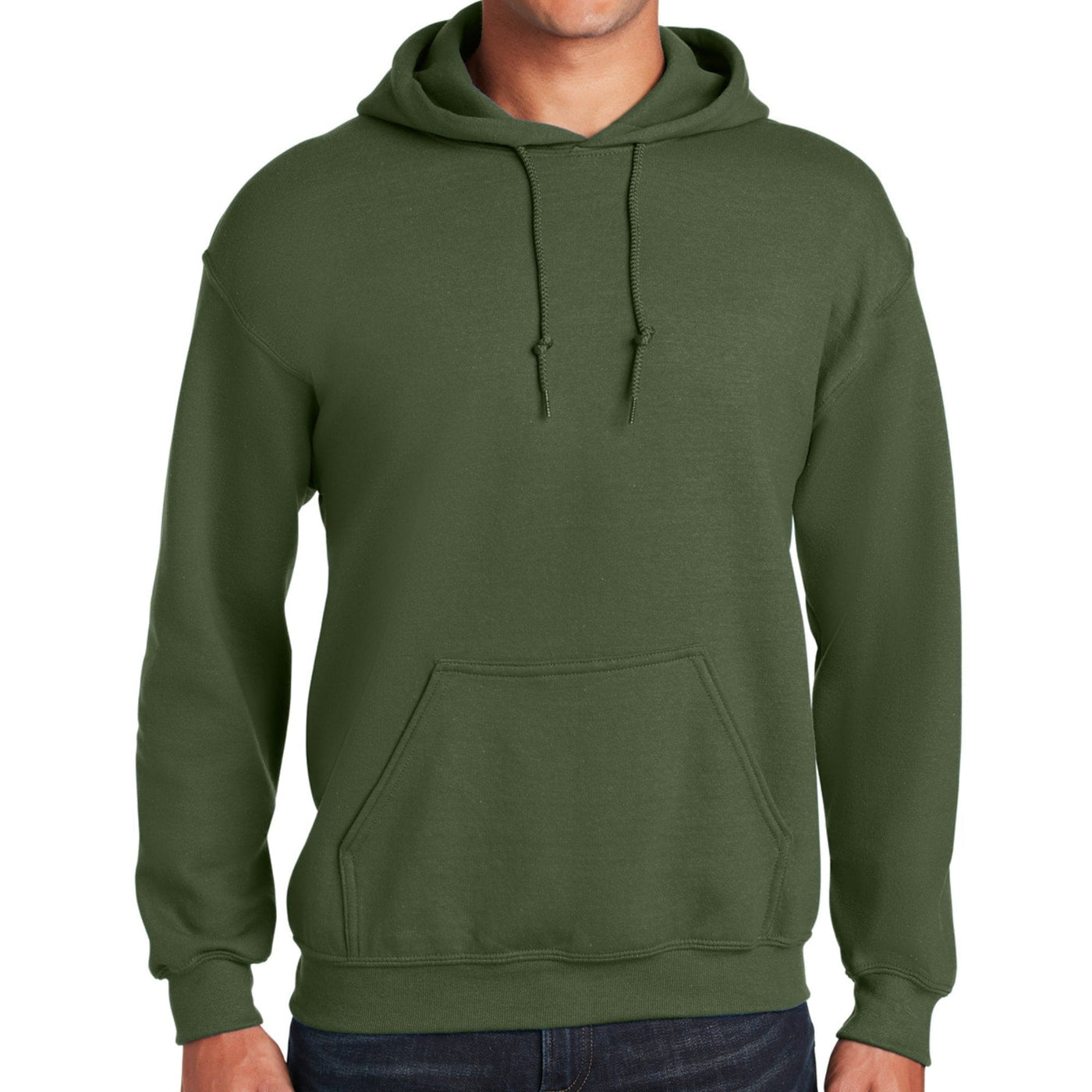 Hooded Long Sleeve Sweatshirt - Military Green - Deals | Clothing