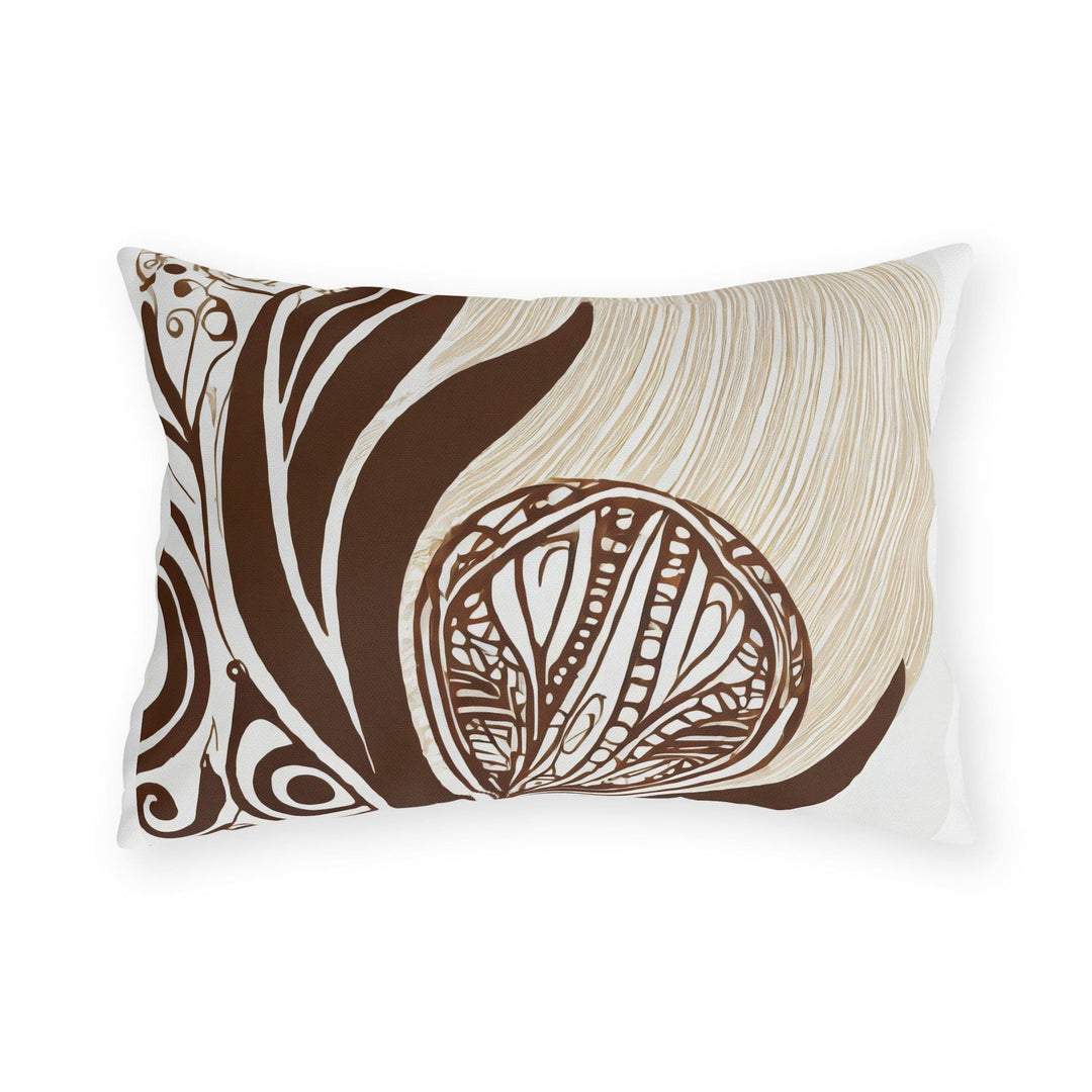 Decorative Indoor/outdoor Throw Pillow - Brown Floral Lines - Decorative/Throw