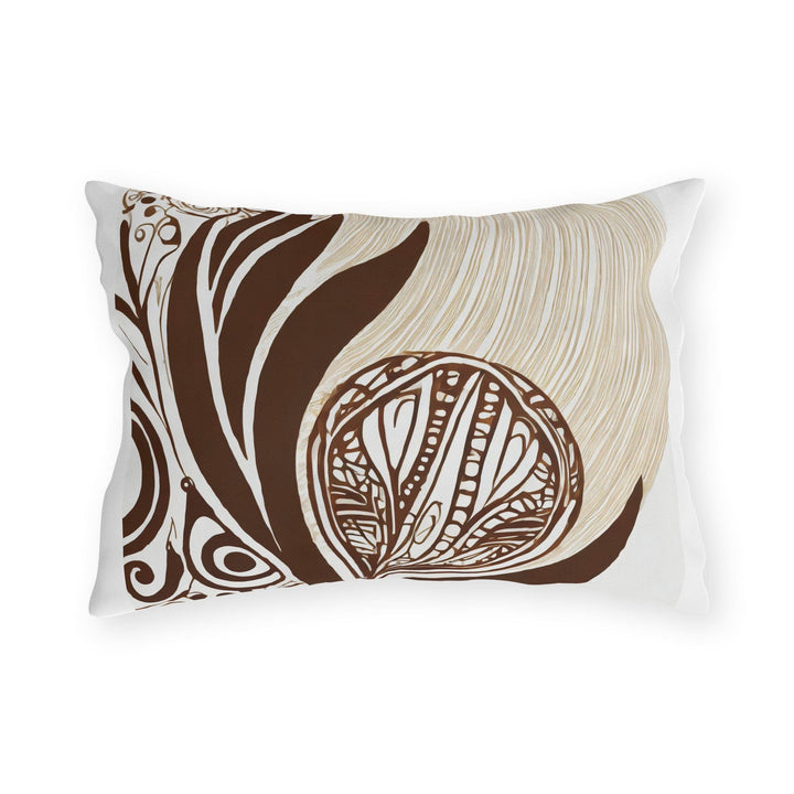 Decorative Indoor/outdoor Throw Pillow - Brown Floral Lines - Decorative/Throw