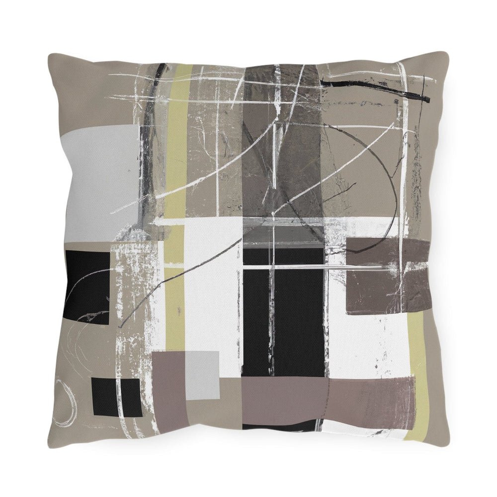 Decorative Indoor/outdoor Throw Pillow Abstract Brown Geometric Shapes