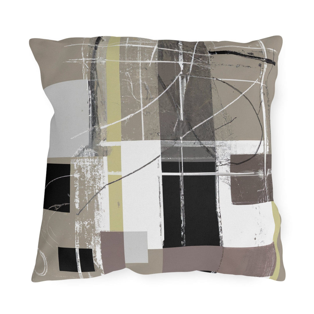 Decorative Indoor/outdoor Throw Pillow Abstract Brown Geometric Shapes