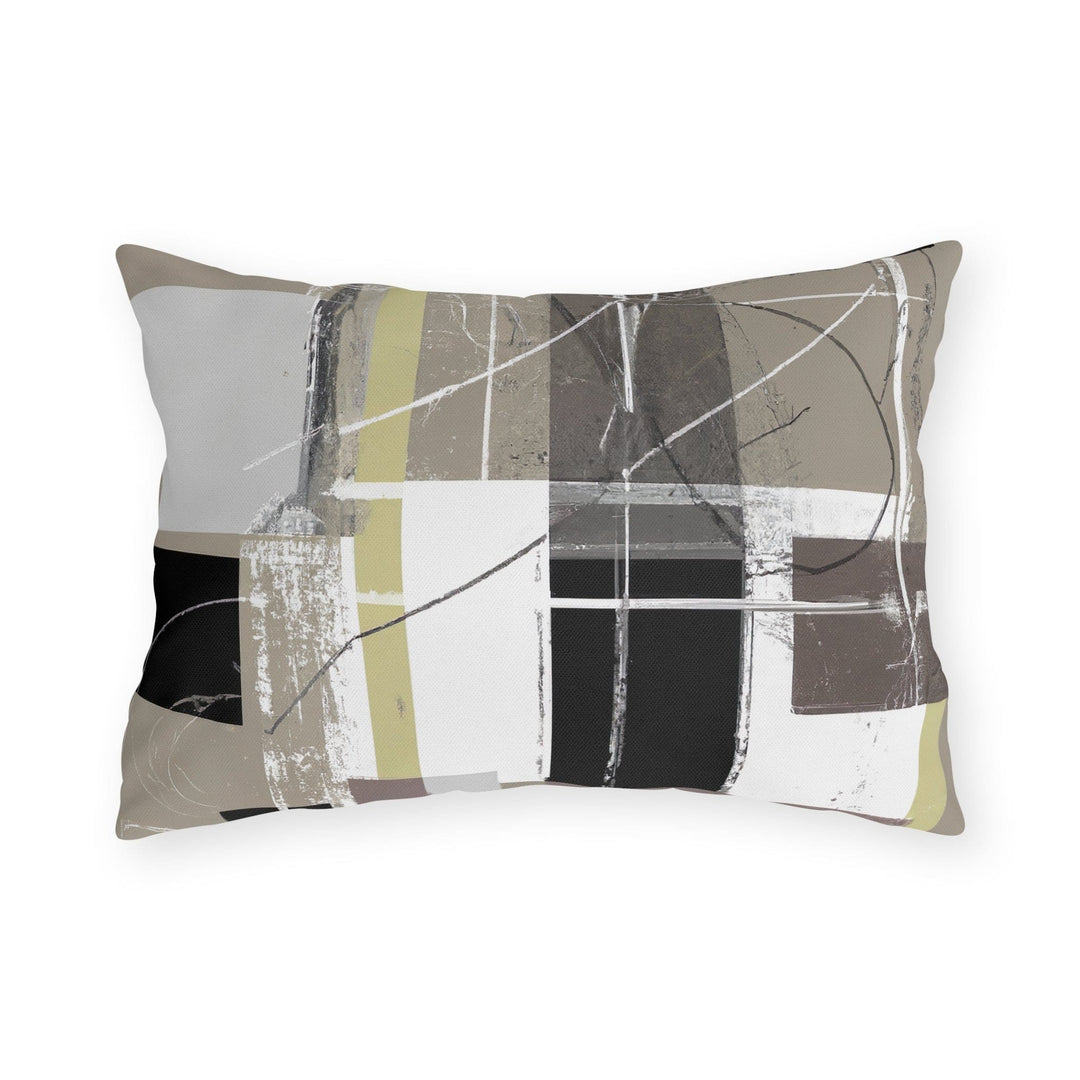 Decorative Indoor/outdoor Throw Pillow Abstract Brown Geometric Shapes