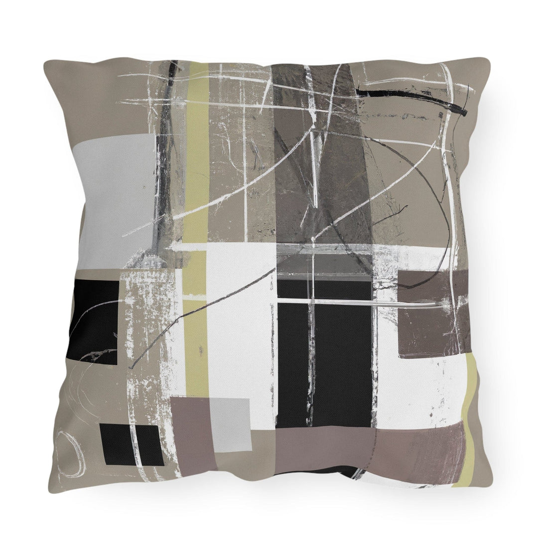 Decorative Indoor/outdoor Throw Pillow Abstract Brown Geometric Shapes