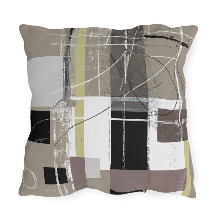 Decorative Indoor/outdoor Throw Pillow Abstract Brown Geometric Shapes