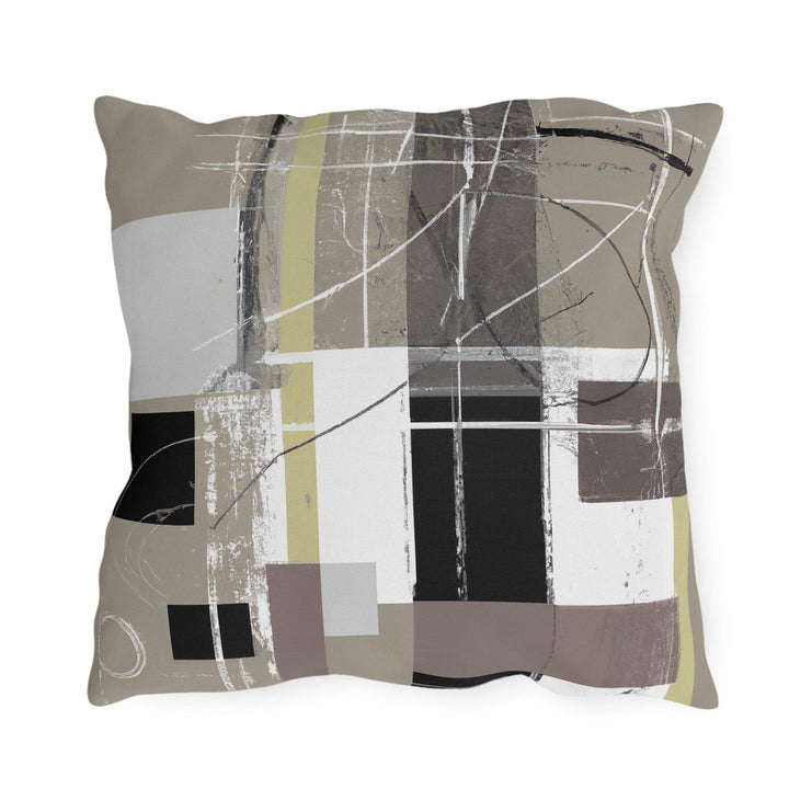 Decorative Indoor/outdoor Throw Pillow Abstract Brown Geometric Shapes