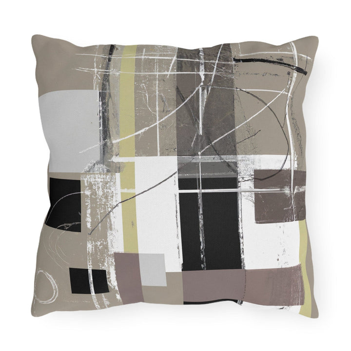 Decorative Indoor/outdoor Throw Pillow Abstract Brown Geometric Shapes